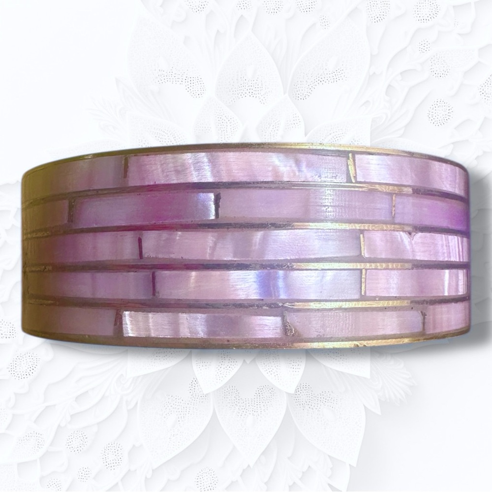 Vintage Mother of Pearl and Brass Bangle